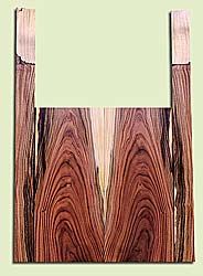 PIMS14398 - Grafted Pistachio, Mandolin Flat Top Back & Side Set, Salvaged from Commercial Grove, Amazing Colors & Contrast, Very Hard, Dense Fine Grain, Visually Stunning, Excellent Tone, 2 panels each 0.26" x 7.5" X 17", S2S, and 2 panels each 0.2" x 2.